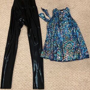 Jazz dance costume leggings shirt and hair accessorie